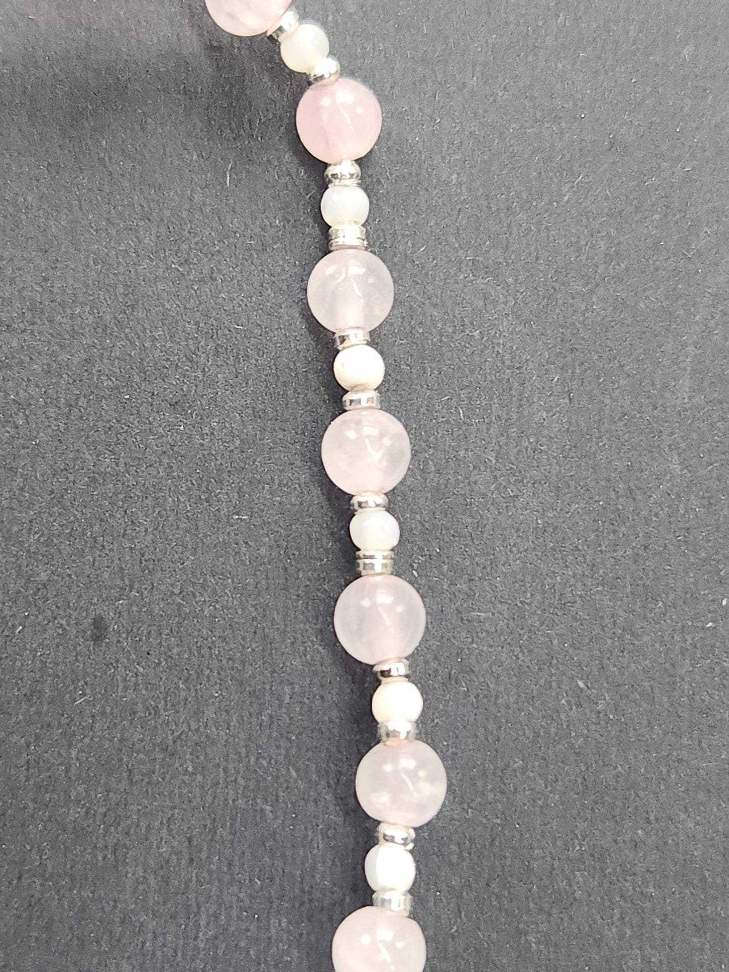 Rose Quartz and Shell Bead Stretch Bracelet BR-21