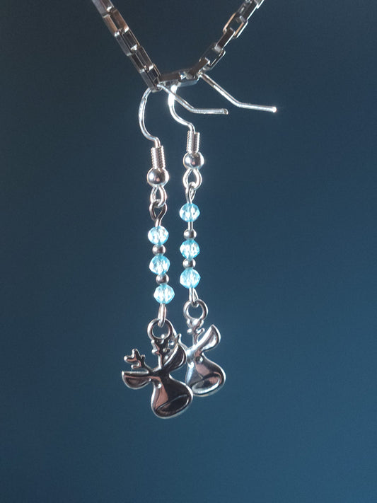 Topaz Faceted Earrings with Moose Charm
