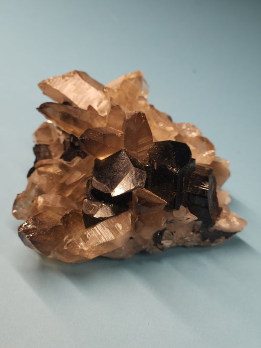 Smoky Quartz and Tourmaline Specimen 114g