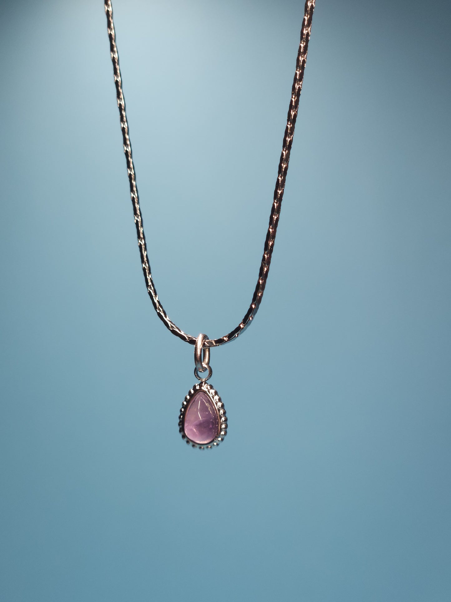 Amethyst Necklace with 18" Box Chain