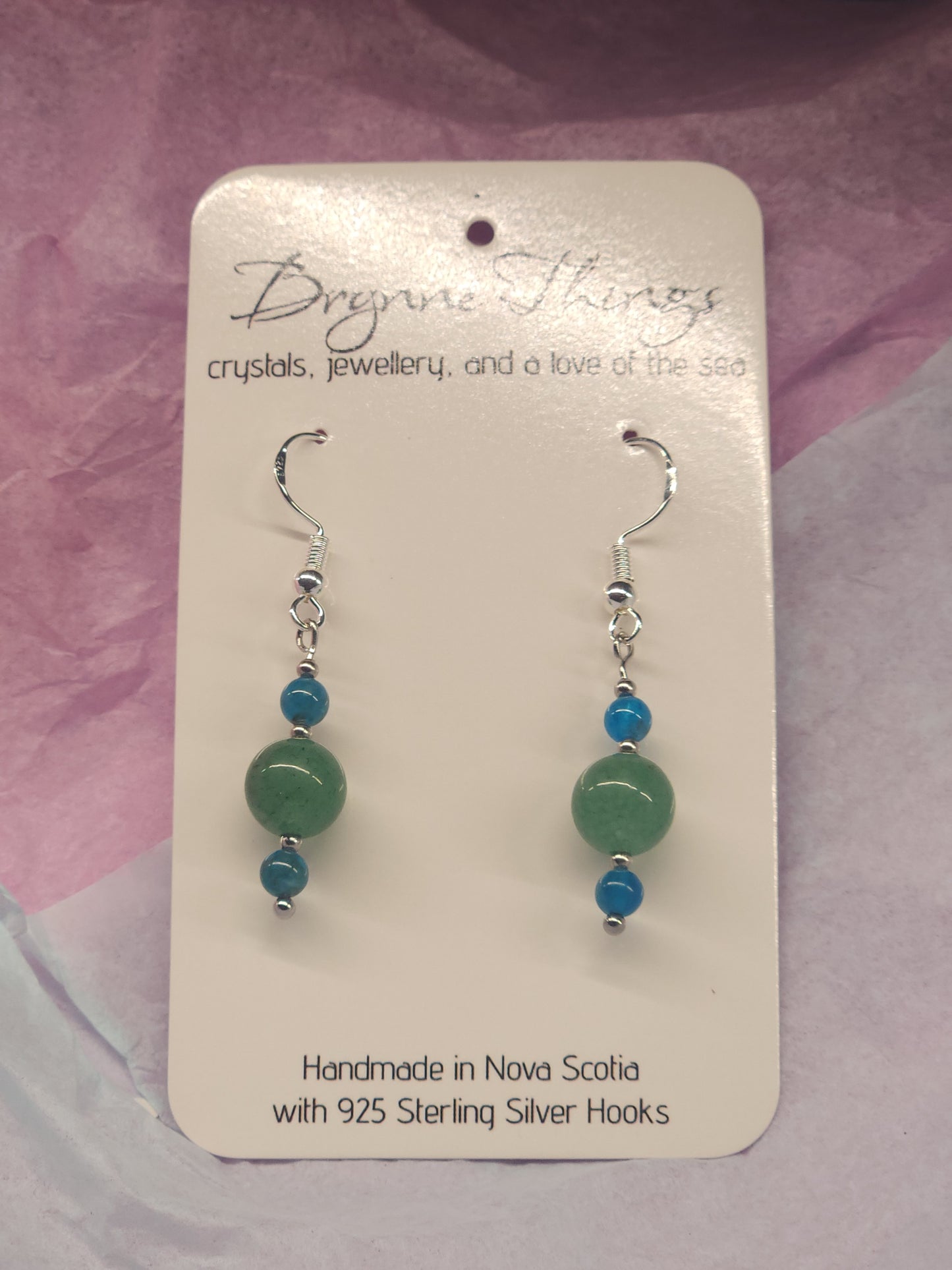 Green Aventurine and Blue Apatite Earrings