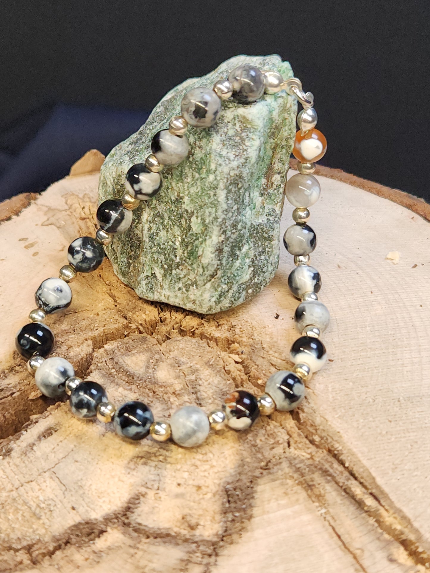 Orca Agate Stretch Bracelet with 6mm Beads BR-06S
