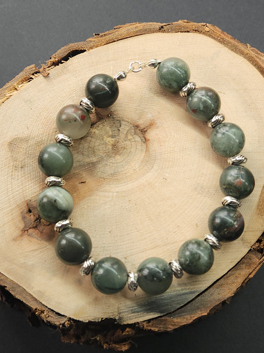 African Bloodstone Stretch Bracelet BR-20