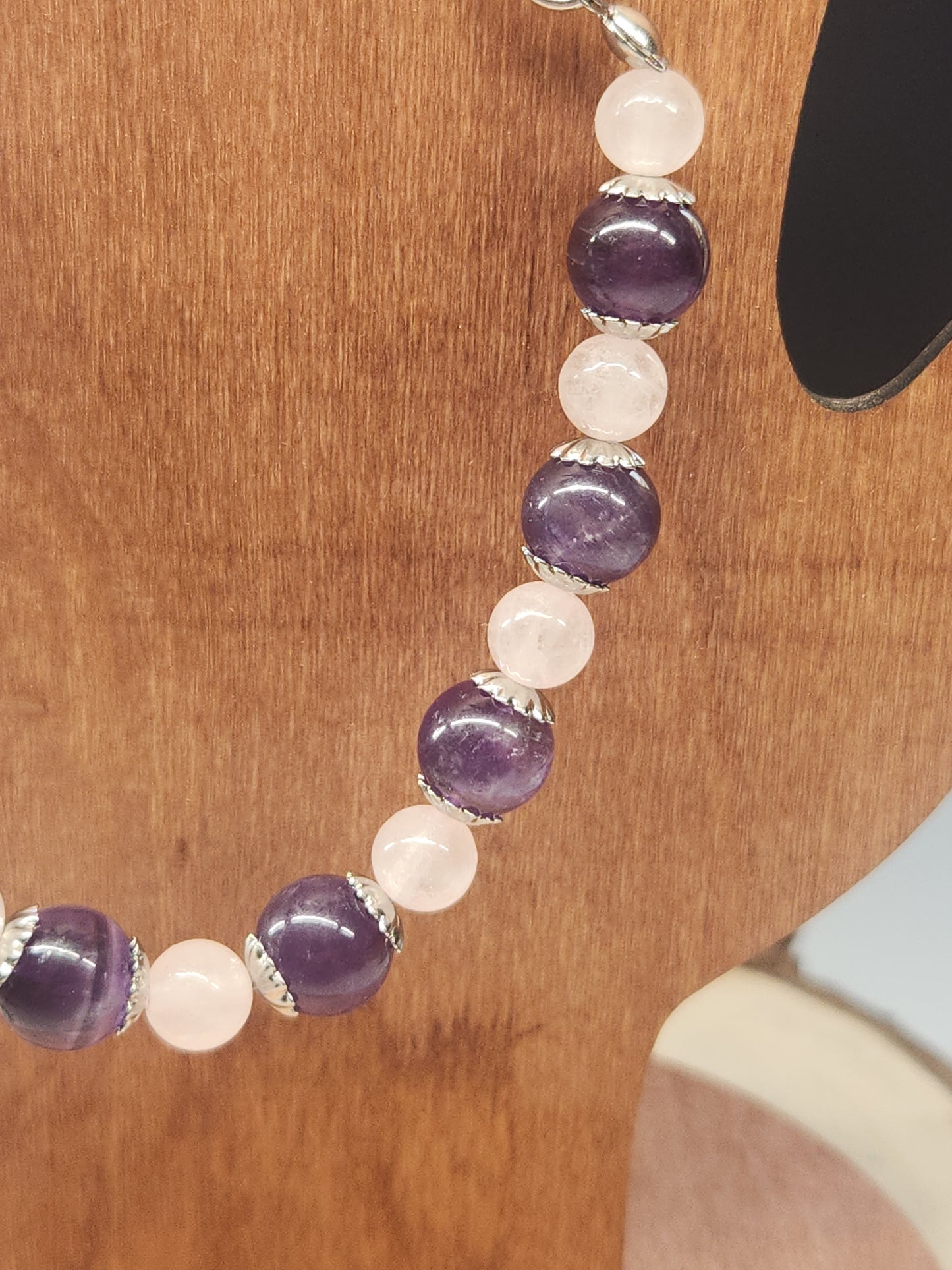 Amethyst & Rose Quartz Stretch Bracelet BR-SAR01S