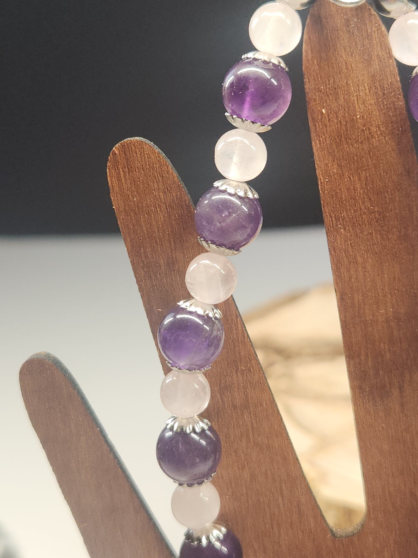 Amethyst & Rose Quartz Stretch Bracelet BR-SAR01S