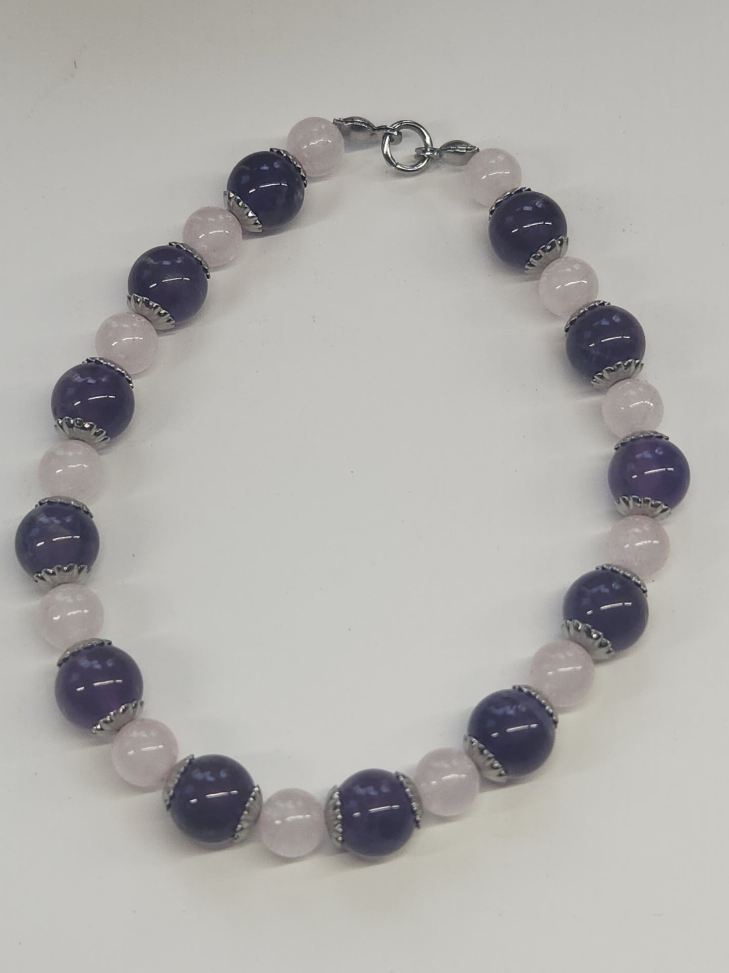 Amethyst & Rose Quartz Stretch Bracelet BR-SAR01S