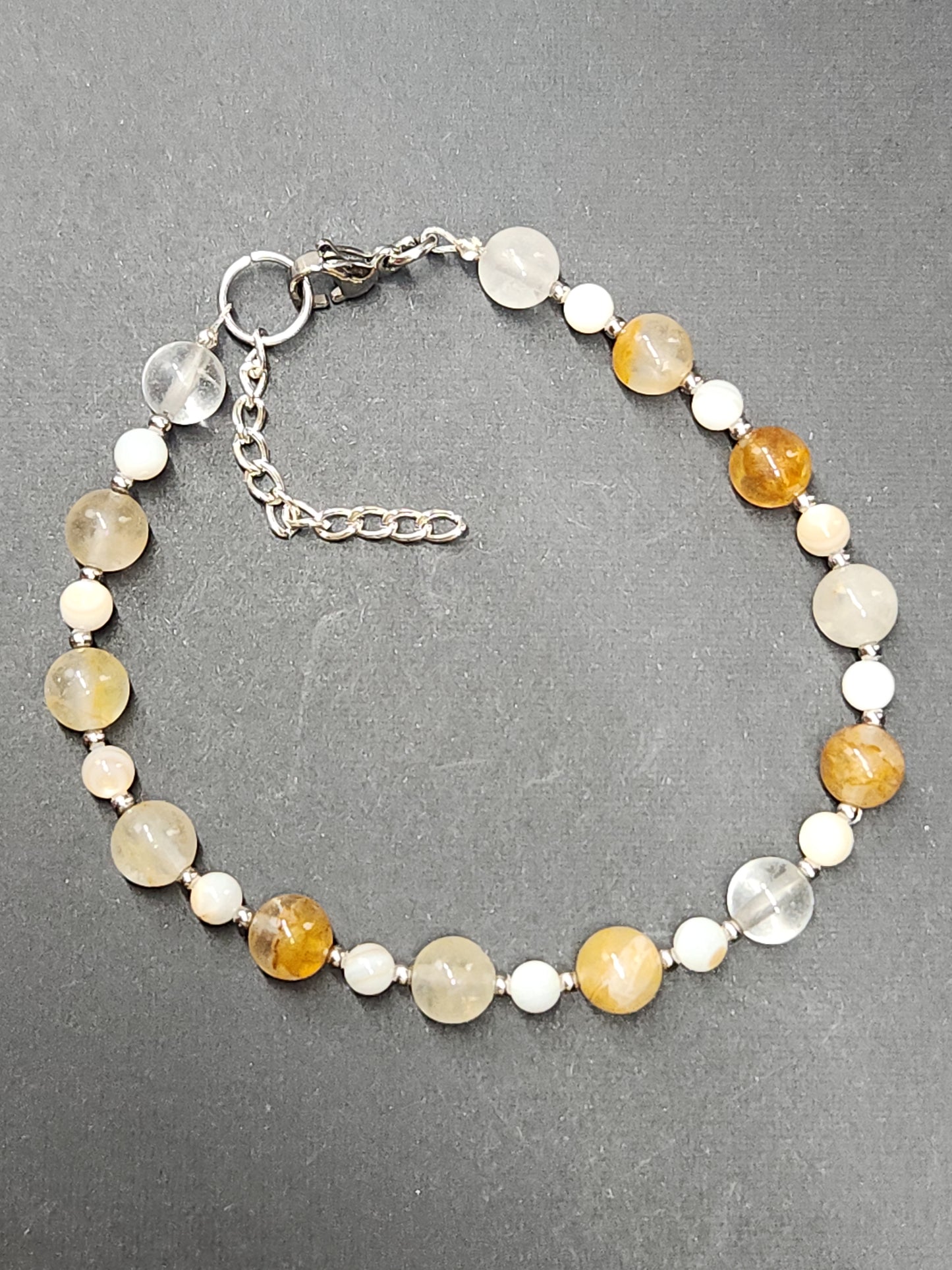 Golden Healer and Shell Bead Stainless Bracelet BRTT-2