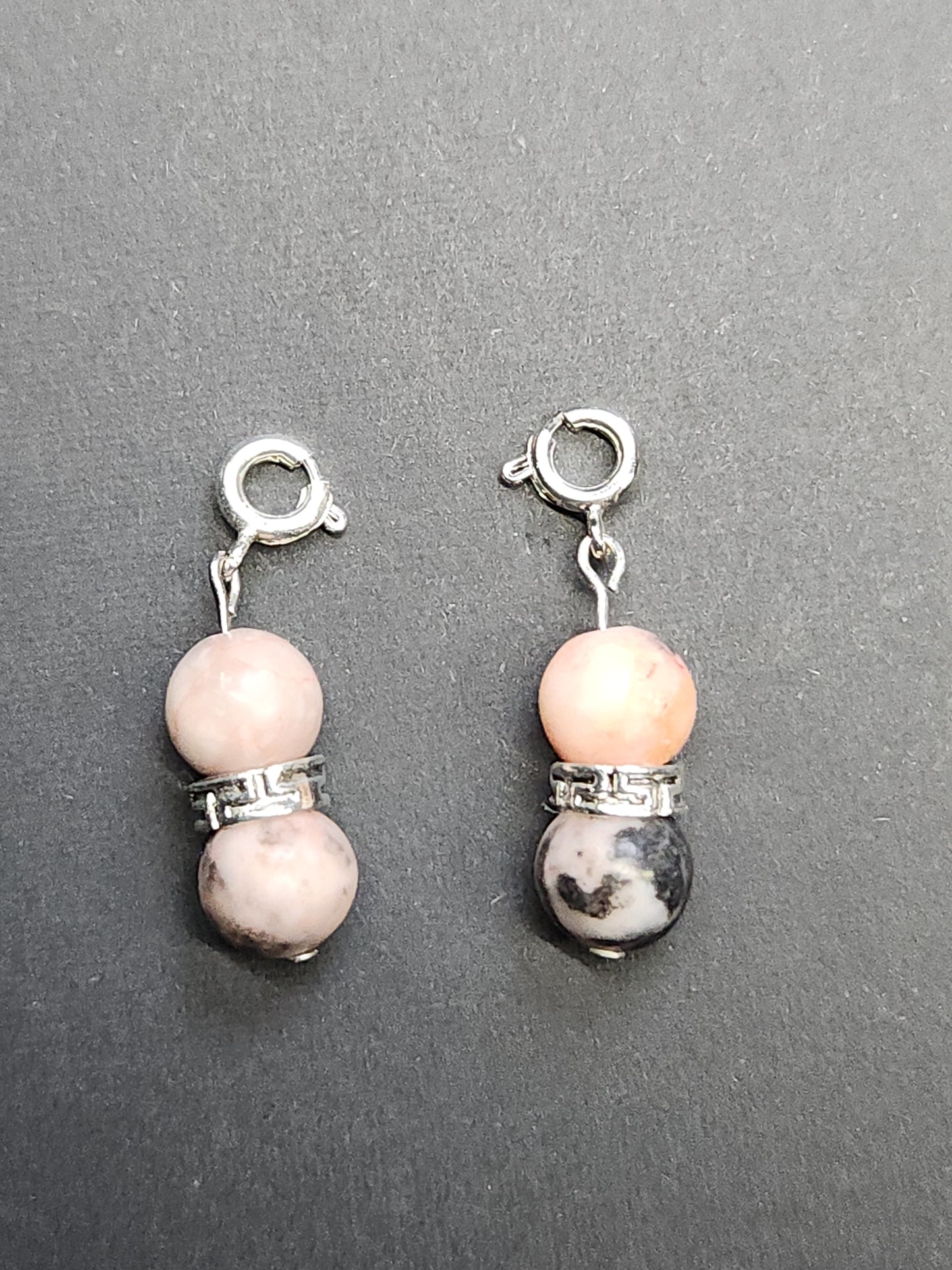 Pink Zebra Jasper Beaded Charm C-PZ