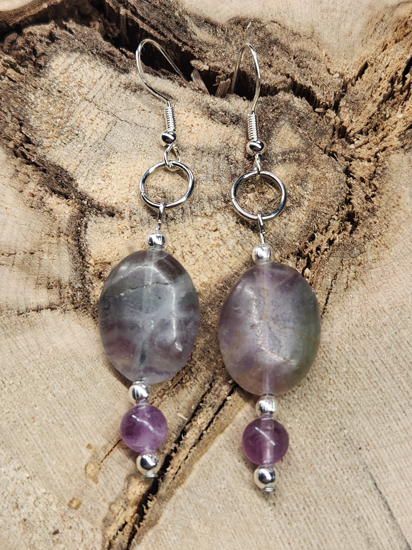 Fluorite Oval Earrings ER2