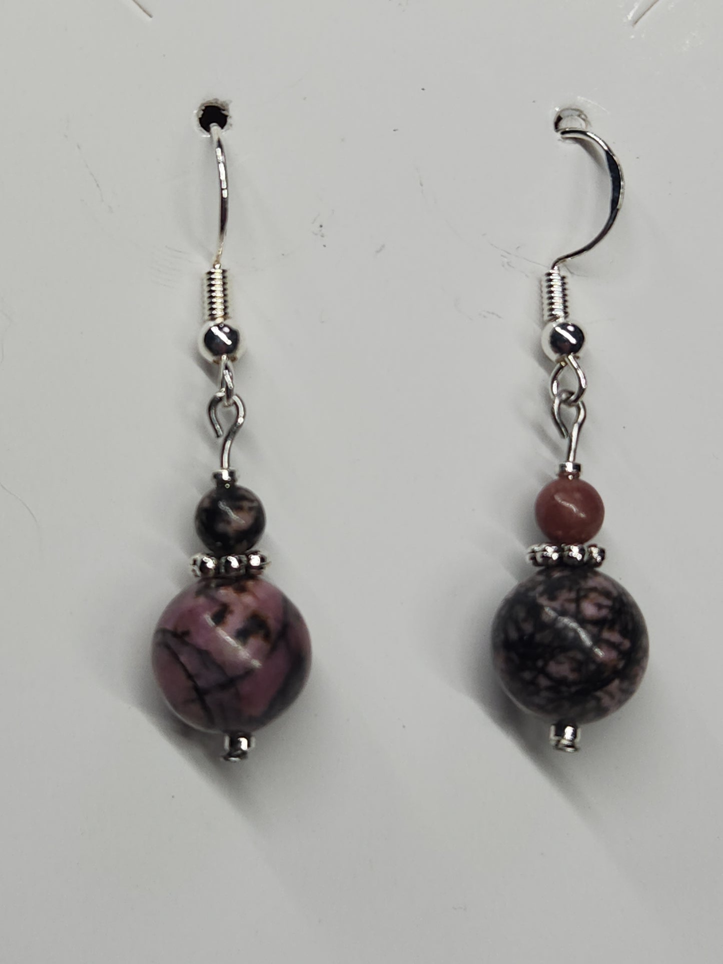 Rhodonite Beaded Earrings ER4