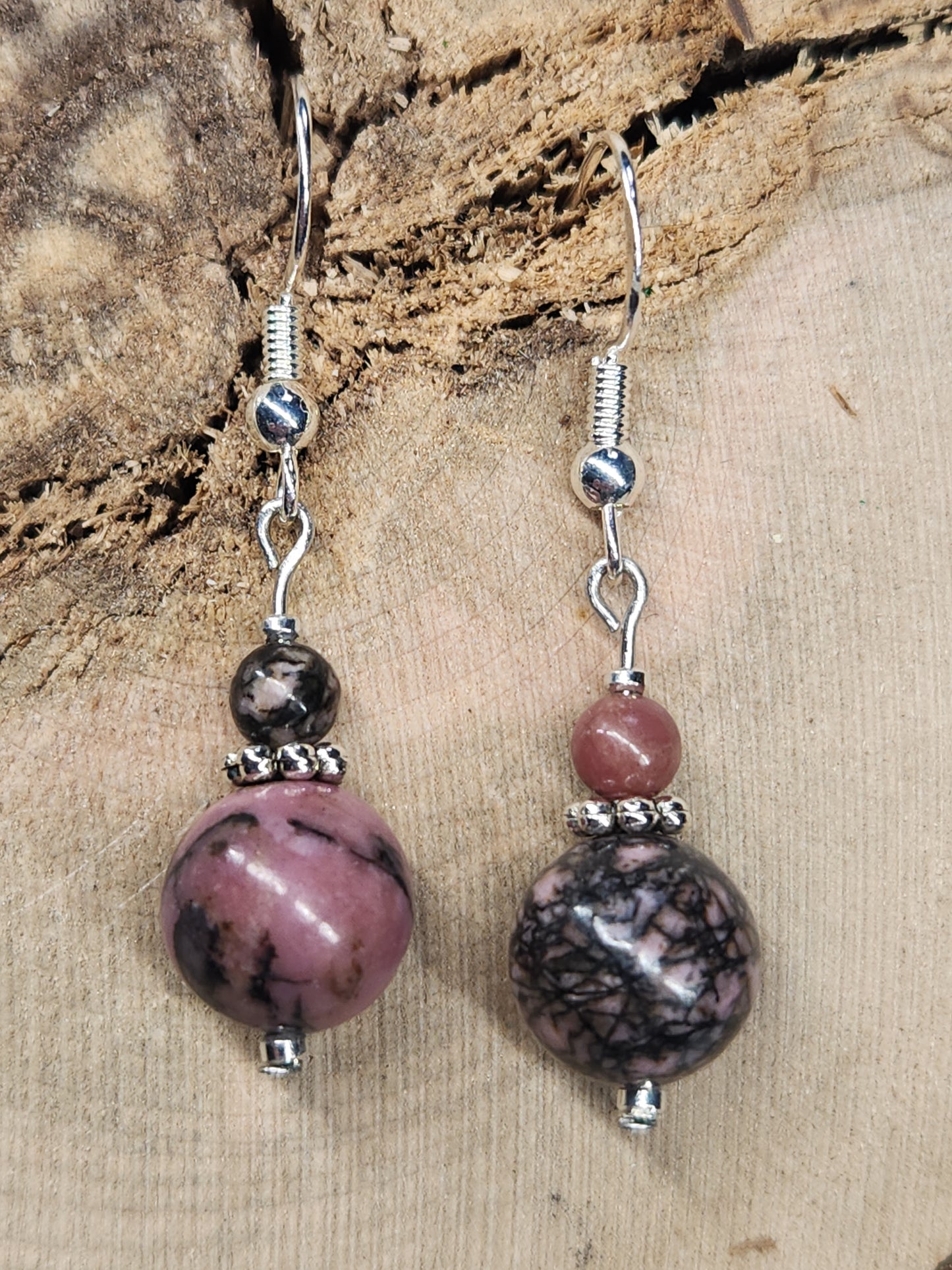 Rhodonite Beaded Earrings ER4