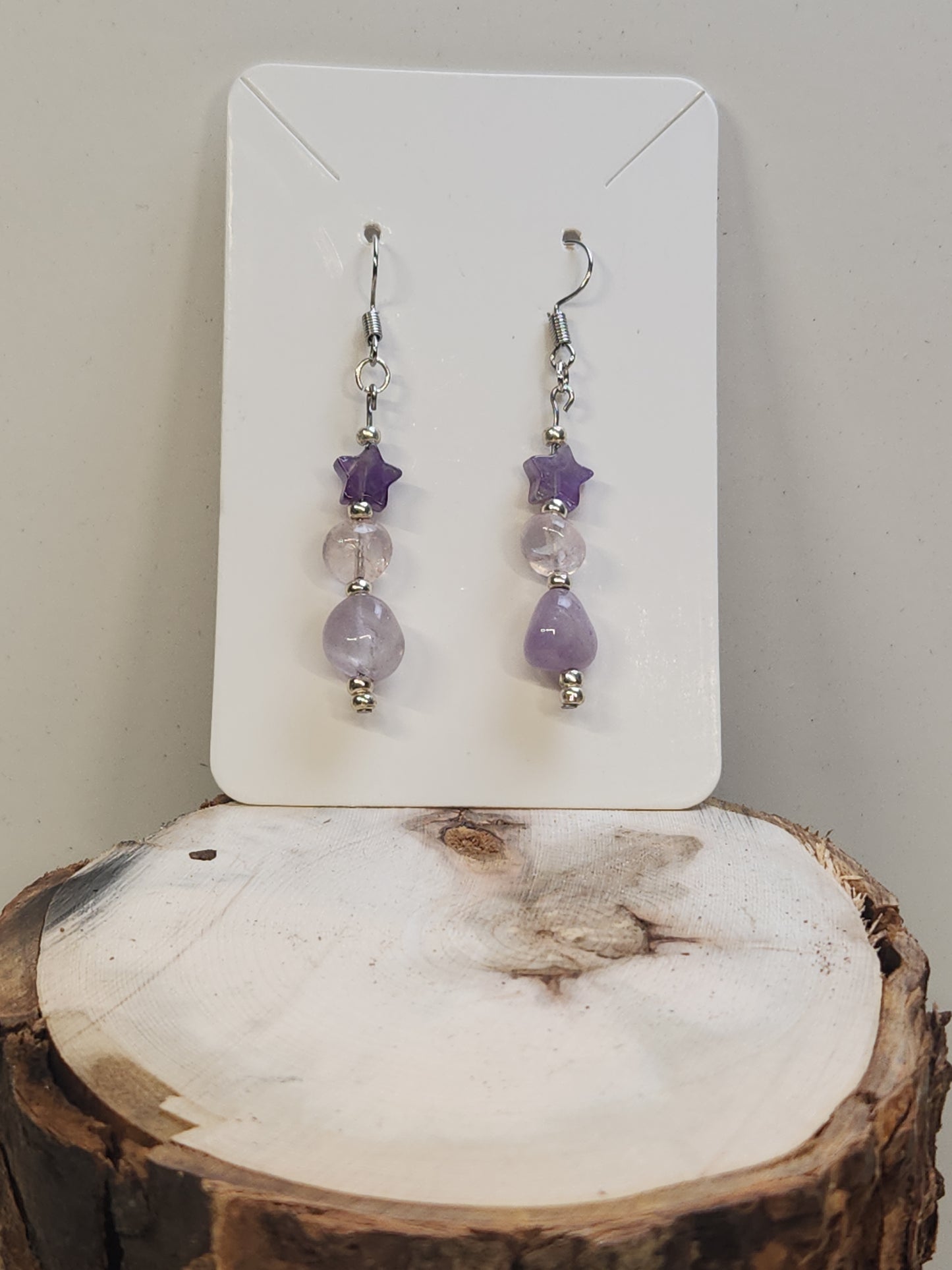 Amethyst Potato Star Earrings ER-01S
