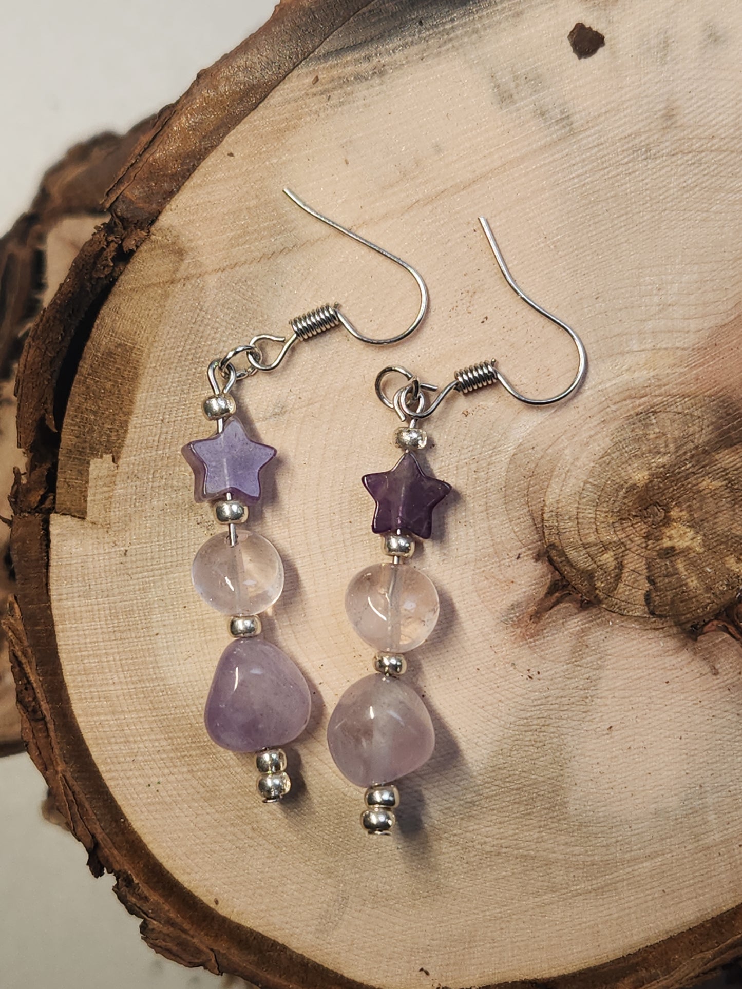 Amethyst Potato Star Earrings ER-01S