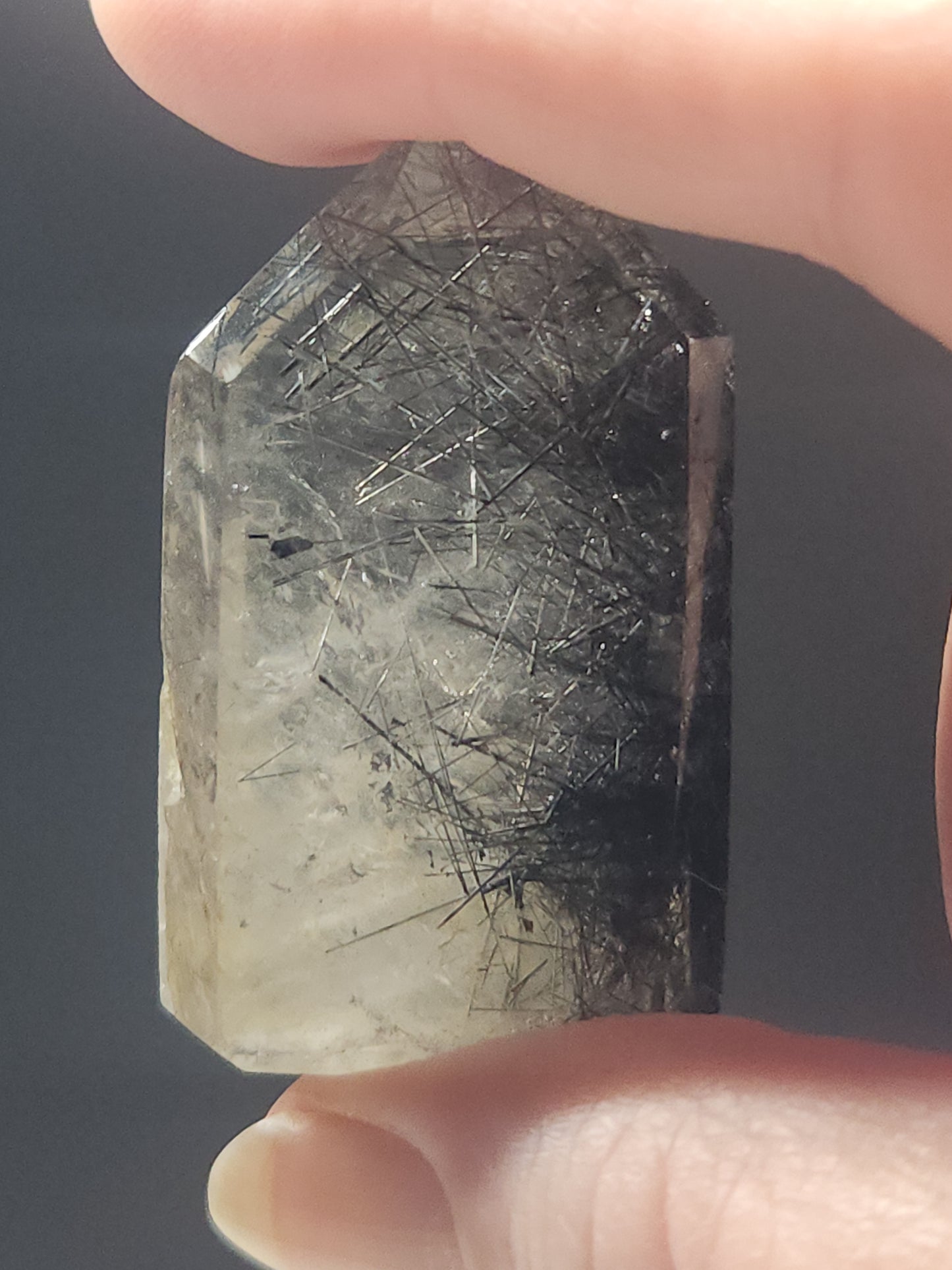 Tourmalinated Quartz Point 28g