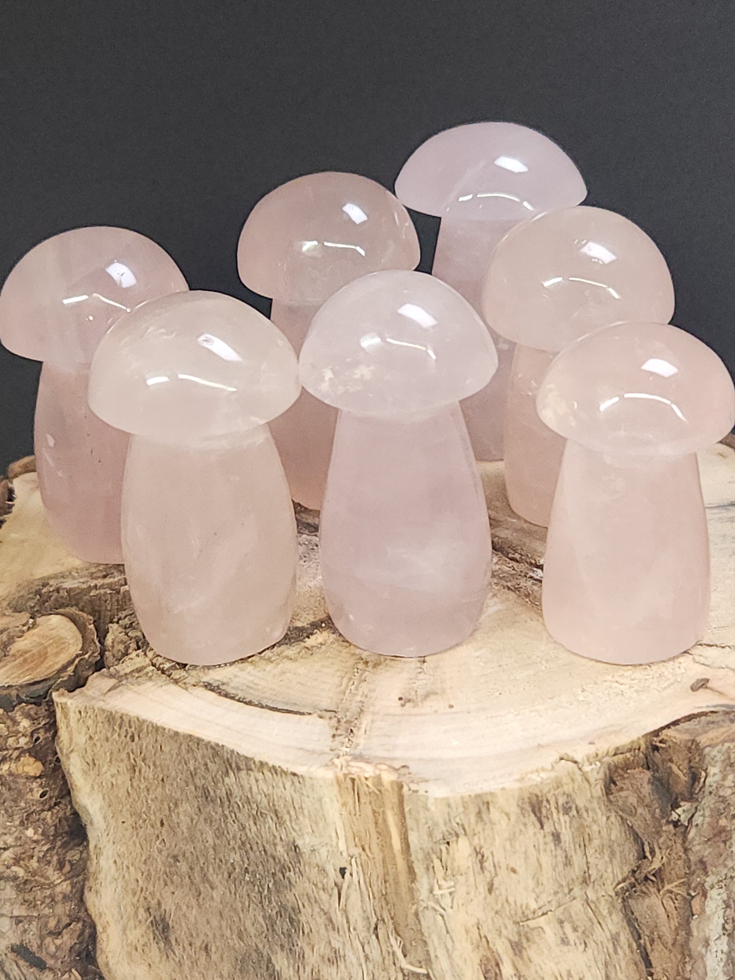 Rose Quartz Mushrooms, A-AA Grade, RQM-INT