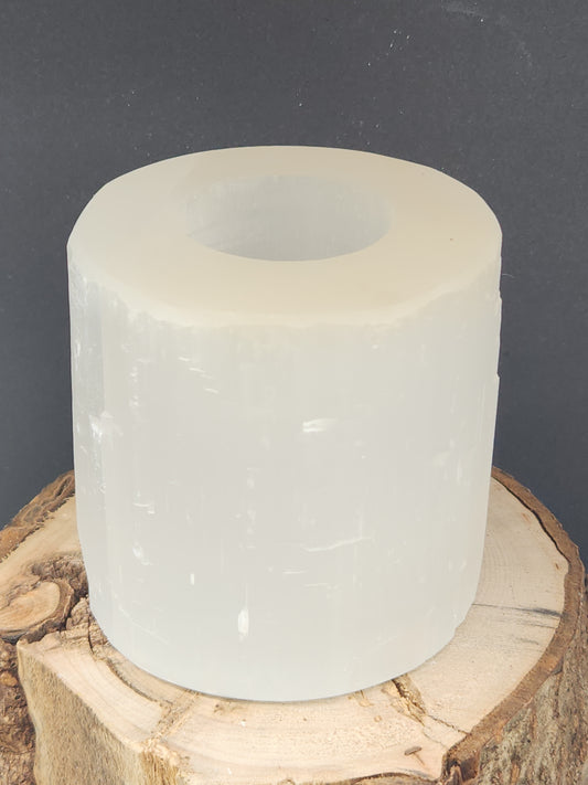 Selenite Candle Holder 8cm