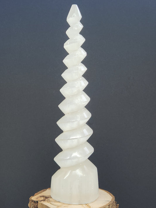 30cm Selenite Spiral Tower SST-30