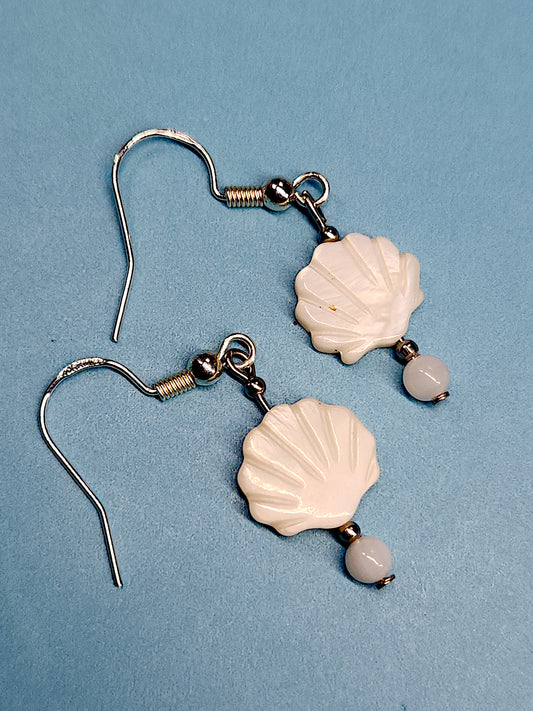 Seashell Earrings with Shell Beads