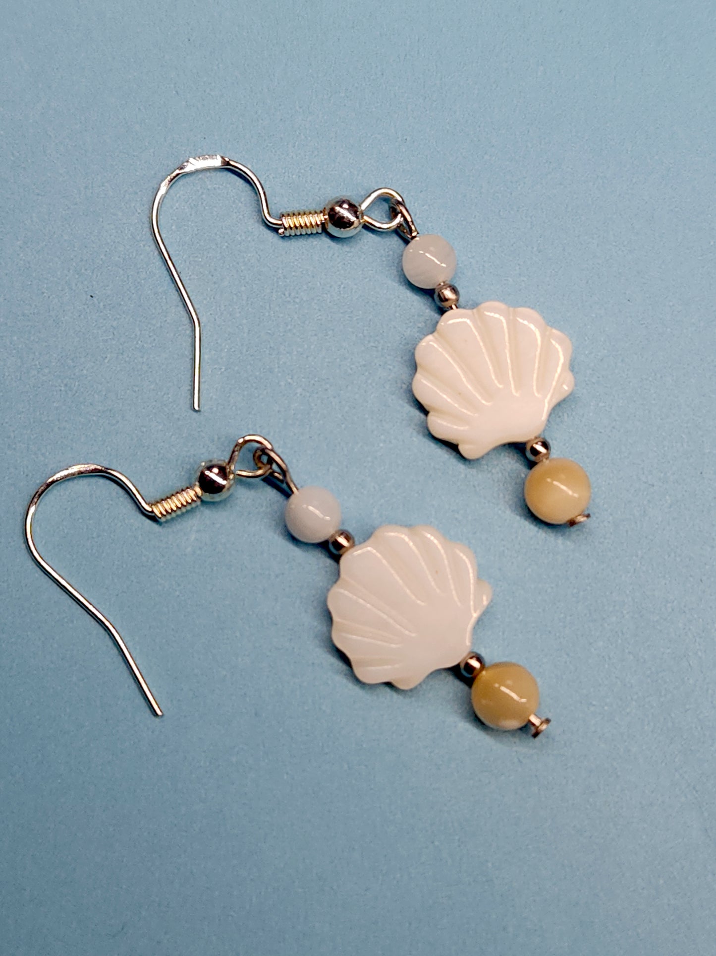 Seashell Earrings with Shell Beads