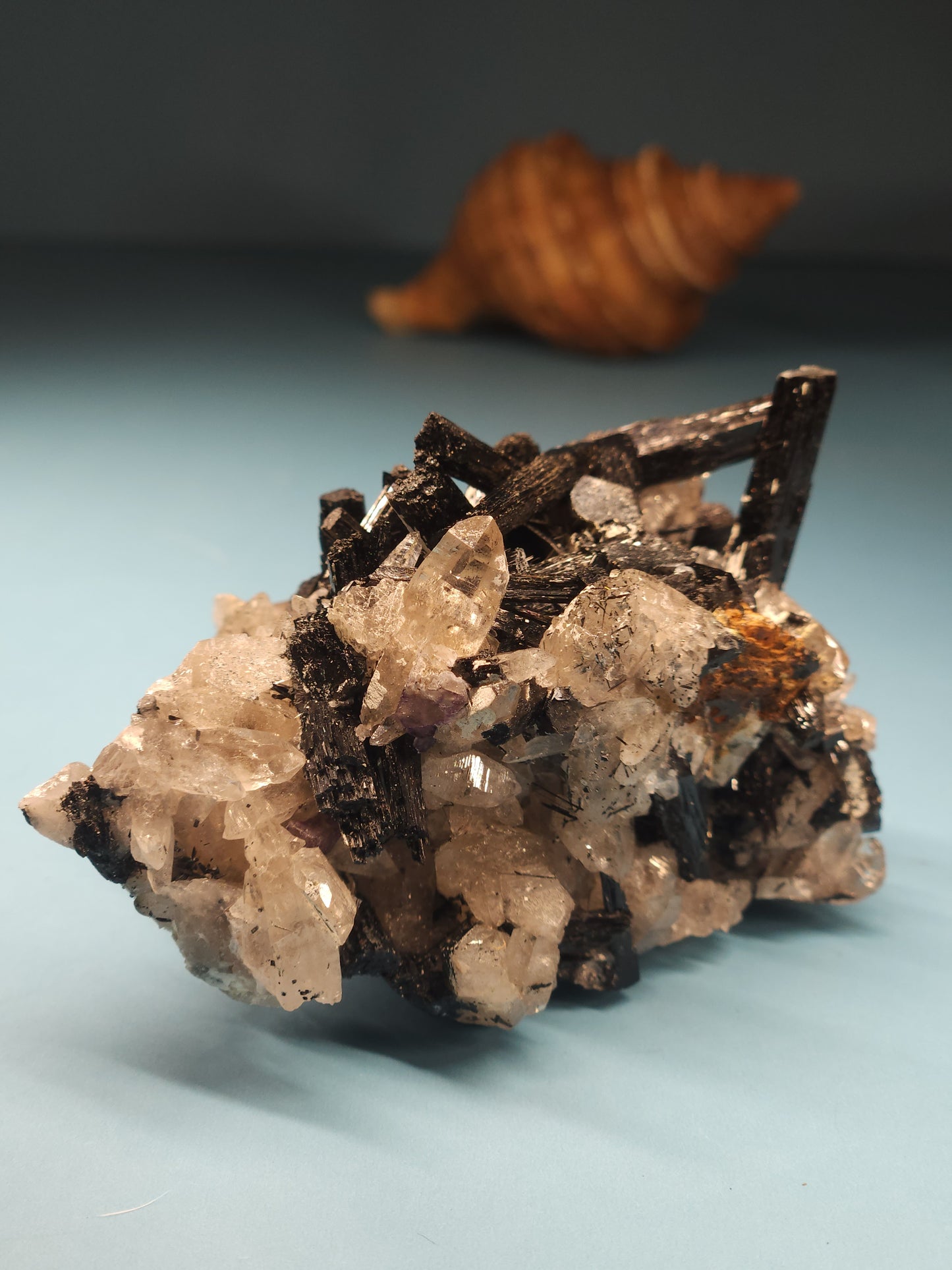 Smoky Quartz and Tourmaline Specimen 175g