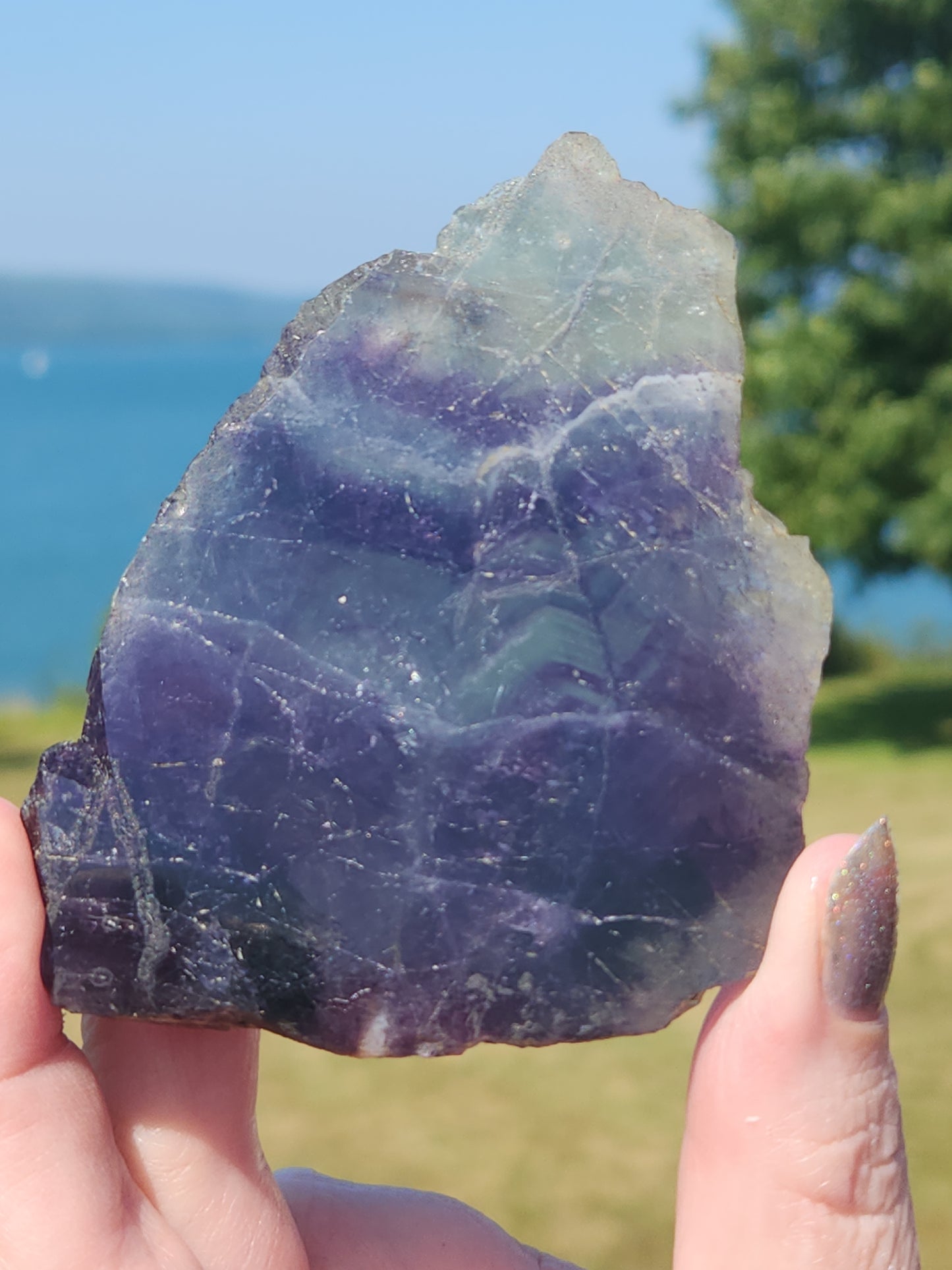 Watermelon Fluorite Slab 134g