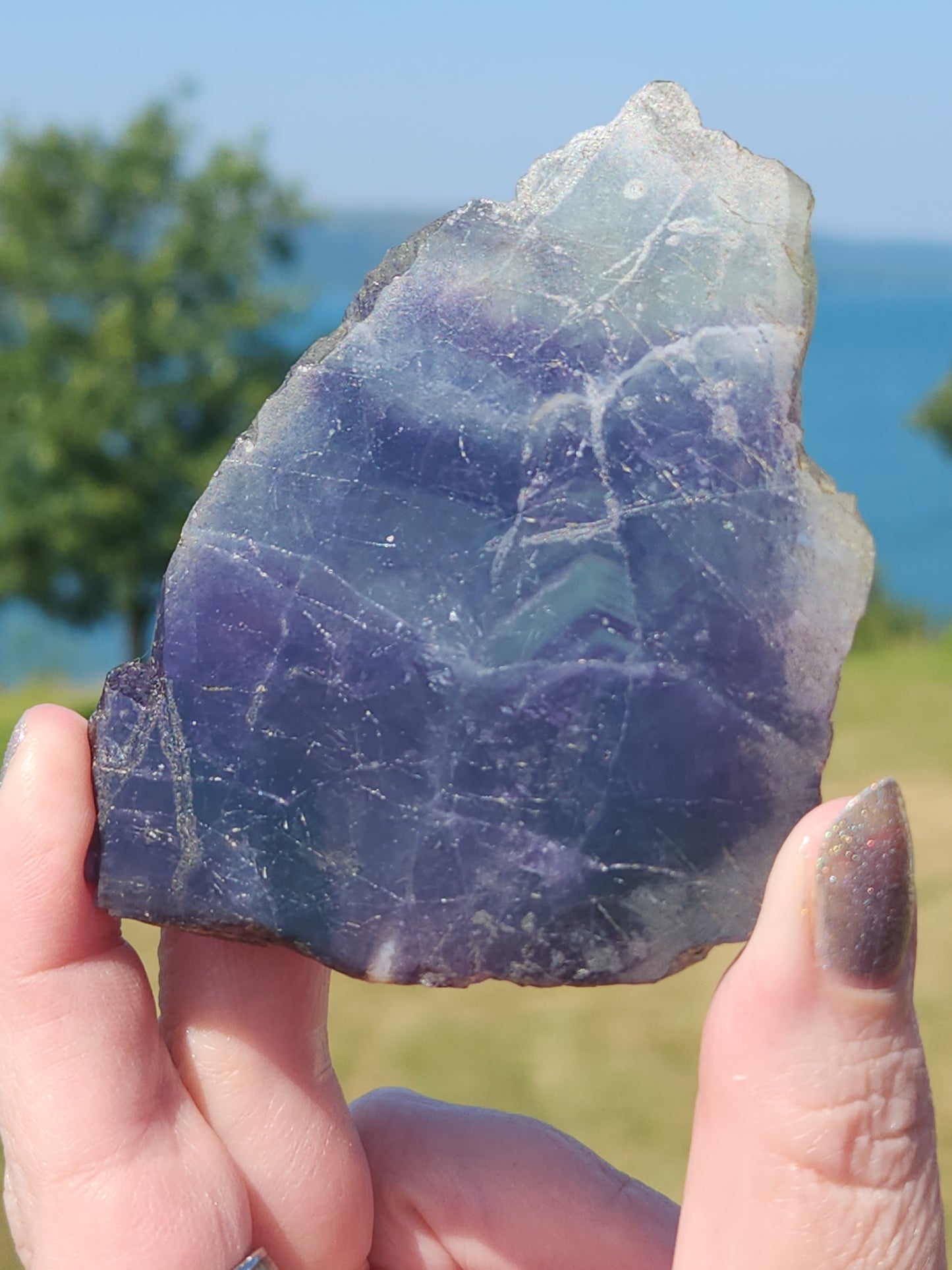 Watermelon Fluorite Slab 134g