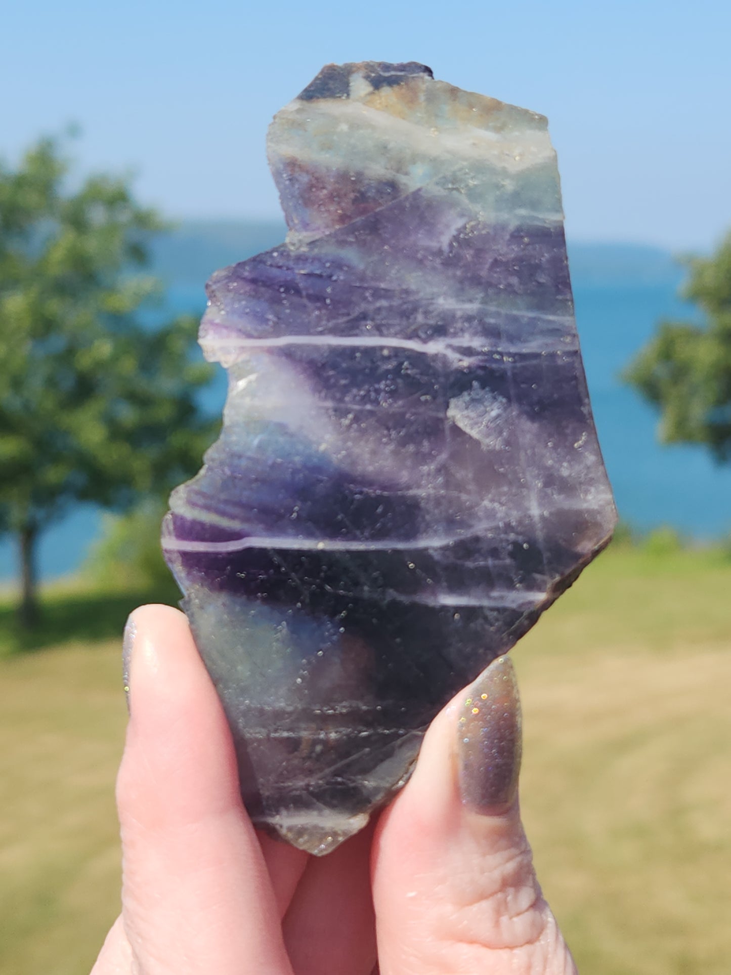 Watermelon Fluorite Slab 56g