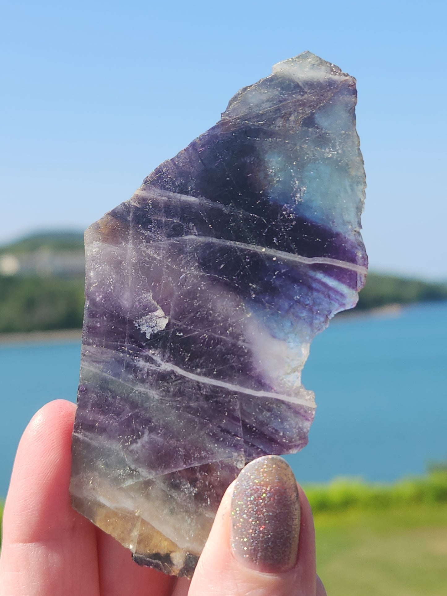 Watermelon Fluorite Slab 56g