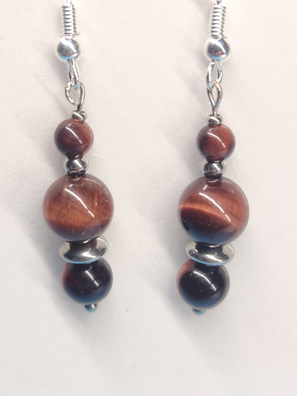 Red Tiger Eye Earrings