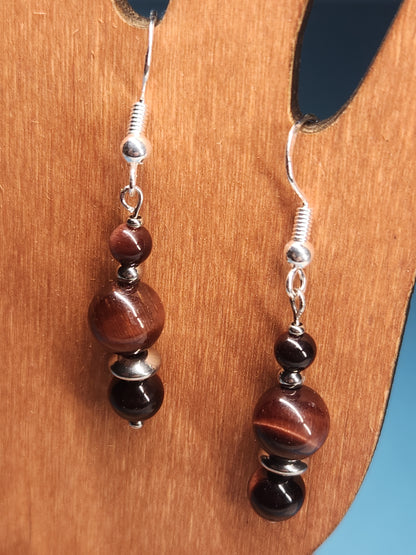 Red Tiger Eye Earrings