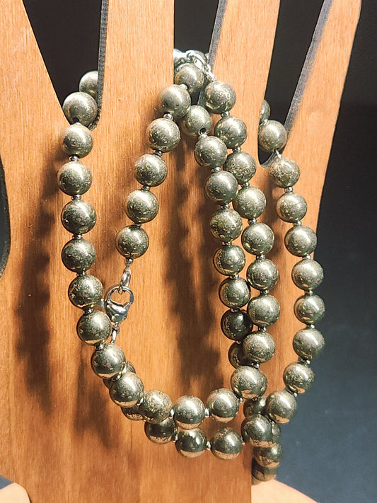 Pyrite Stainless Cable Bracelet BSPY-002S