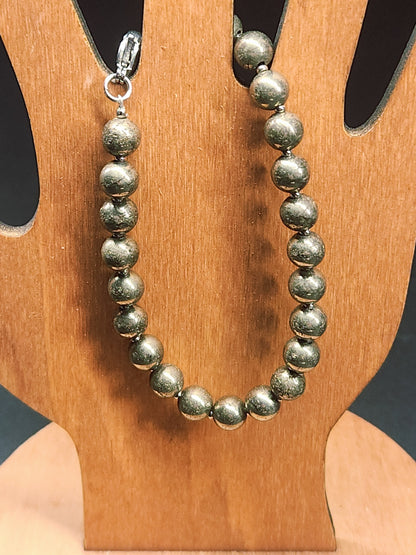 Pyrite Stainless Cable Bracelet BSPY-002S