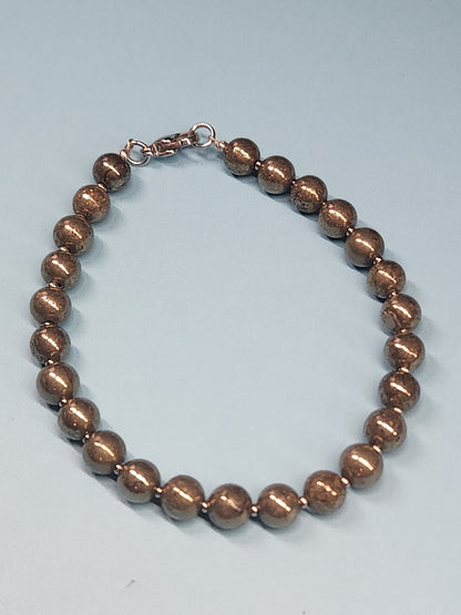 Pyrite Stainless Cable Bracelet BSPY-002S