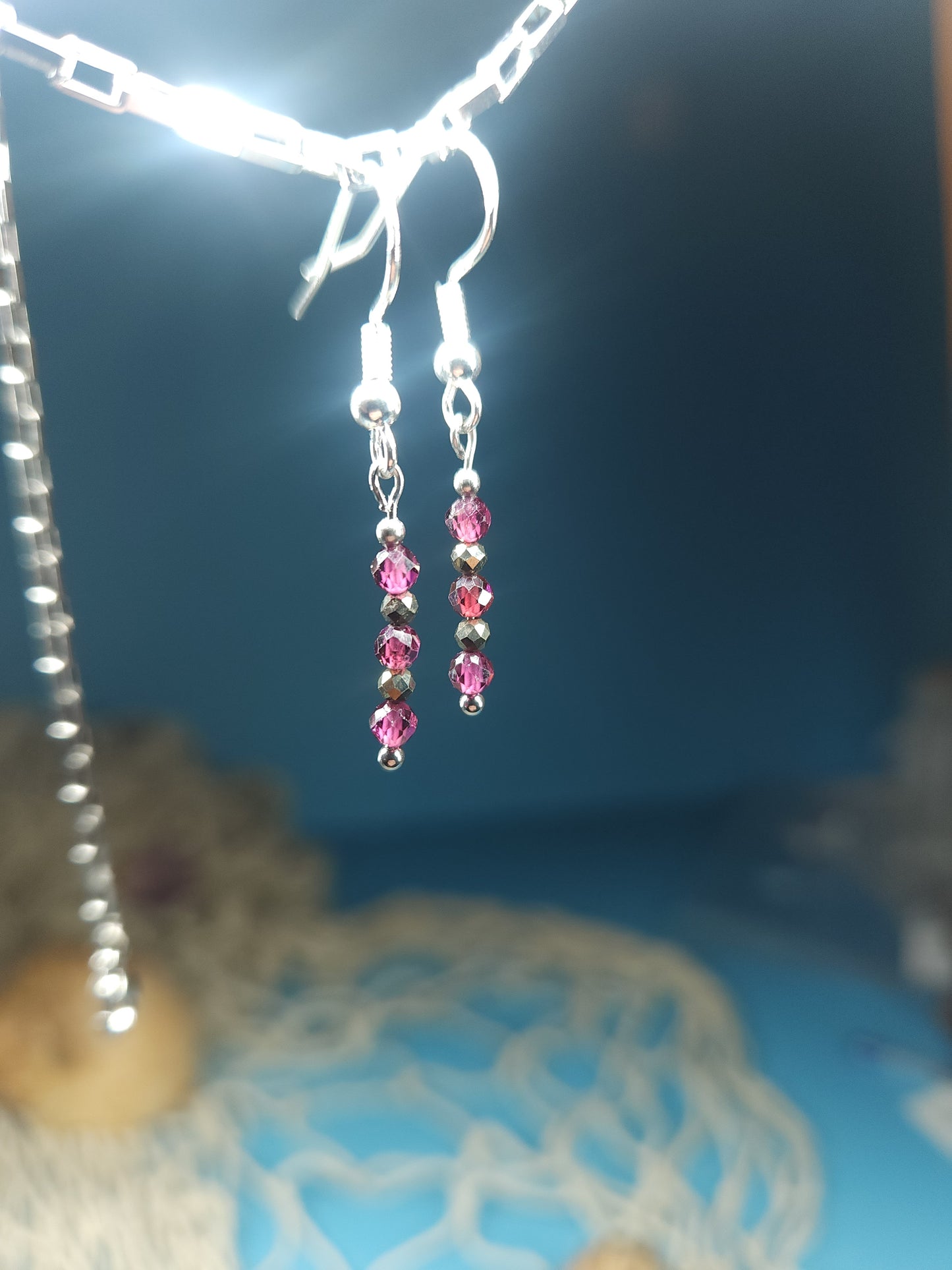 Garnet Faceted Earrings