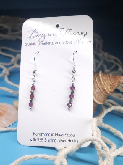 Garnet Faceted Earrings