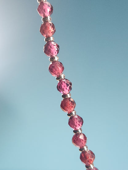 Garnet Faceted Double Necklace 30 inch