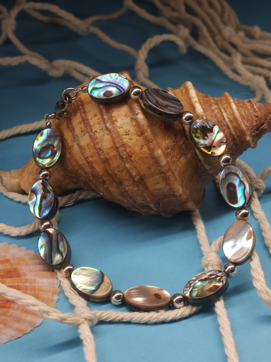 Abalone Stainless Cable Bracelet