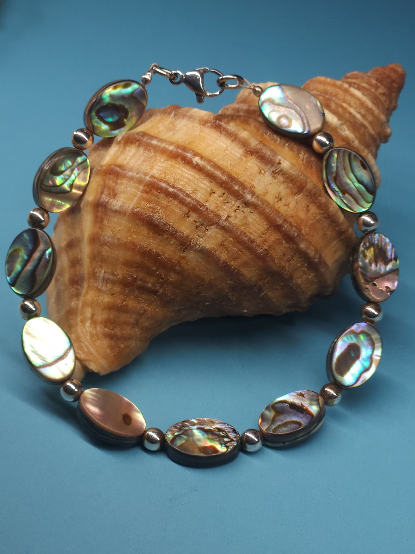 Abalone Stainless Cable Bracelet