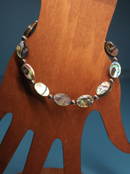Abalone Stainless Cable Bracelet