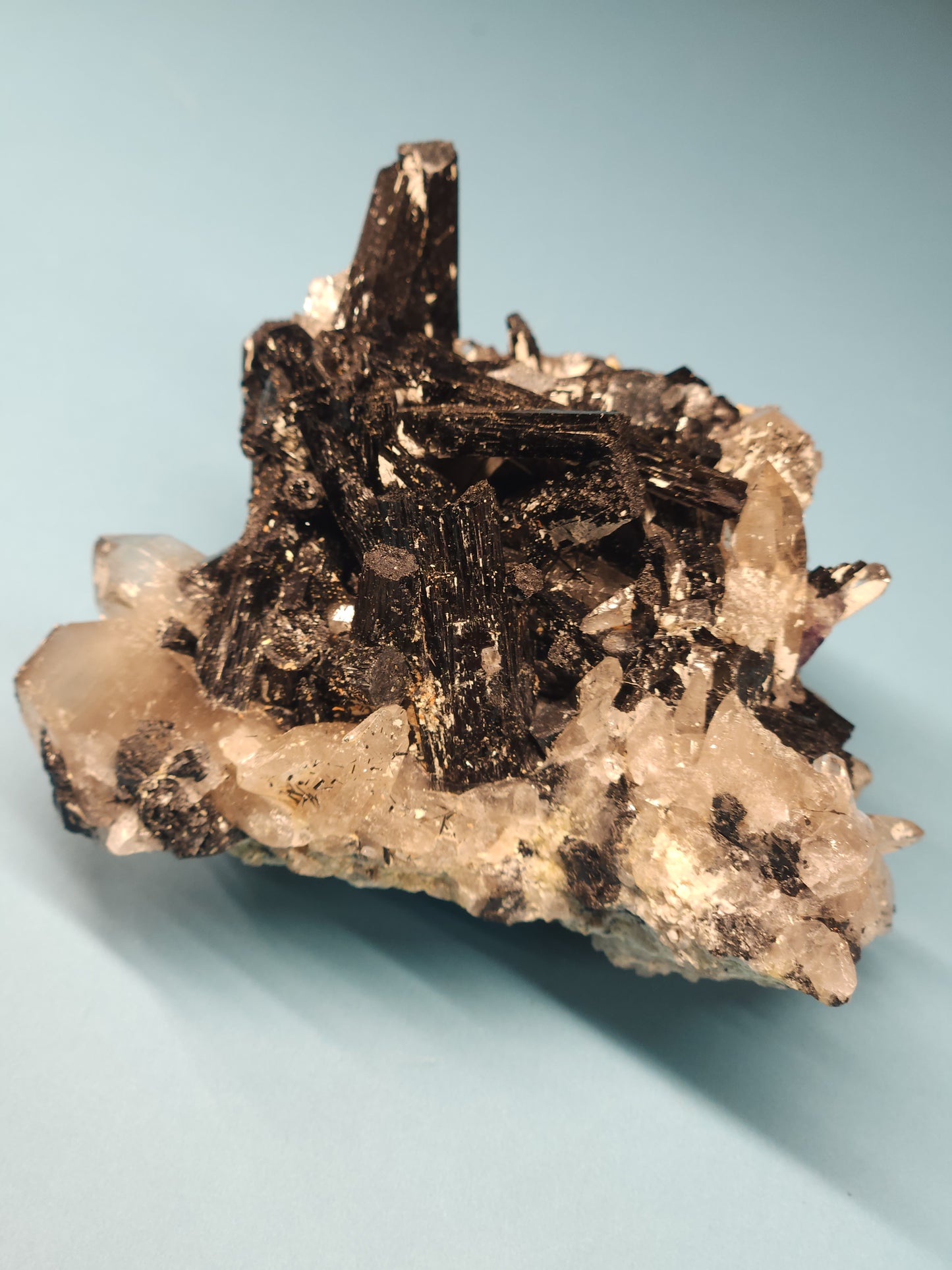 Smoky Quartz and Tourmaline Specimen 175g