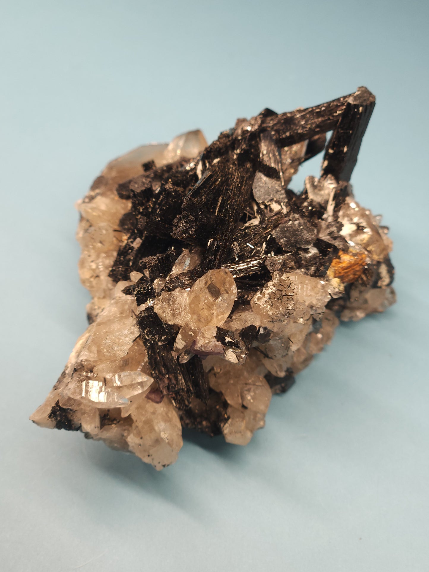 Smoky Quartz and Tourmaline Specimen 175g