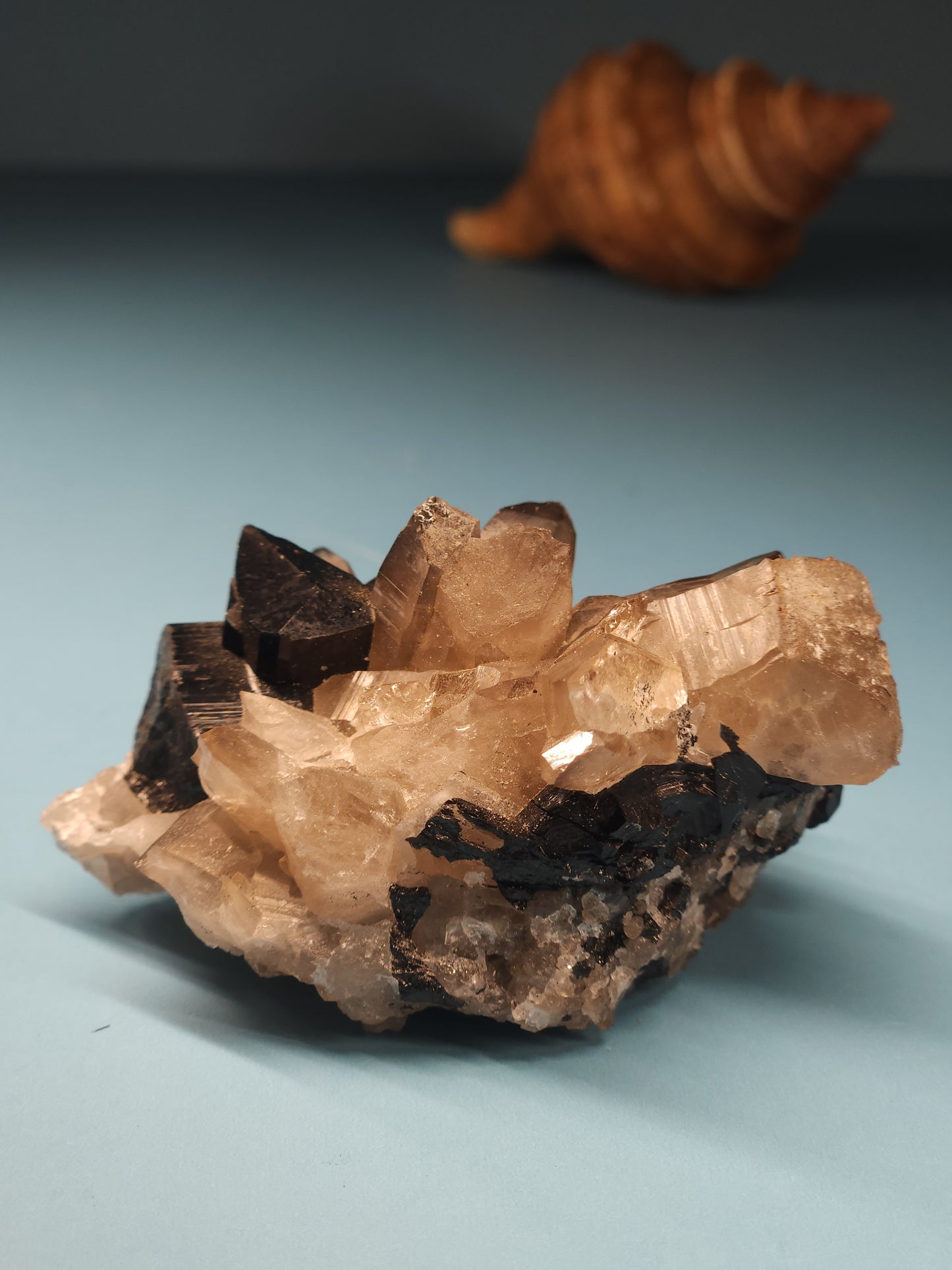 Smoky Quartz and Tourmaline Specimen 114g