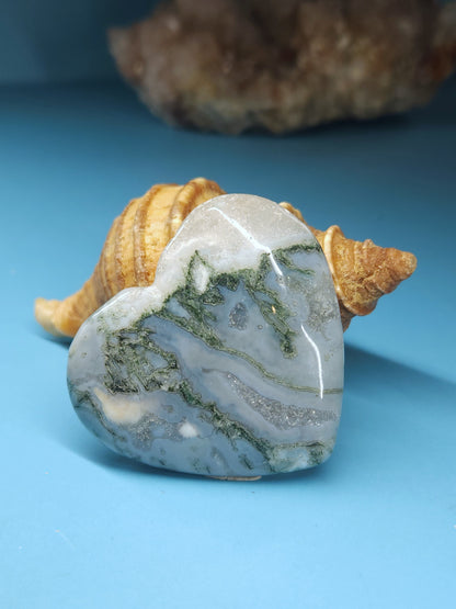 Moss Agate Heart 55g