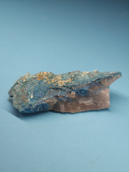 Botryoidal Shattuckite and Smoky Quartz Specimen 43g