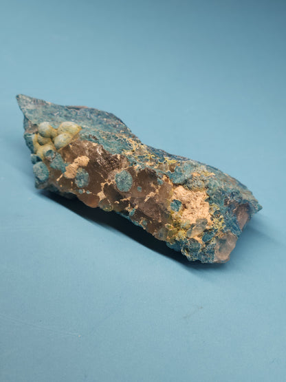 Botryoidal Shattuckite and Smoky Quartz Specimen 43g