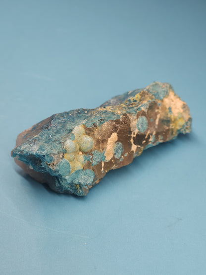 Botryoidal Shattuckite and Smoky Quartz Specimen 43g