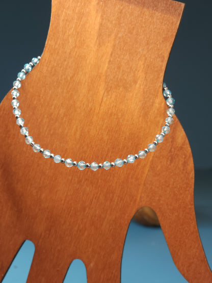 Topaz Stainless Cable Bracelet 6.5-7.5"