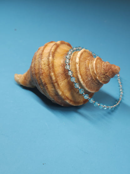 Topaz Stainless Cable Bracelet 6.5-7.5"