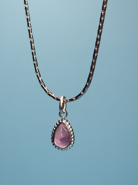 Amethyst Necklace with 18" Box Chain