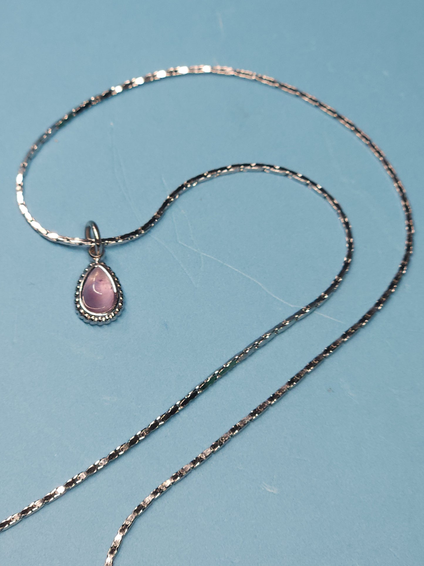 Amethyst Necklace with 18" Box Chain